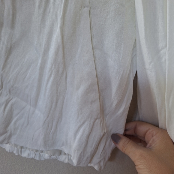 Initial Fashion Womens Flutter Sleeve Full Zip Ivory Jacket Size S - Picture 5 of 7